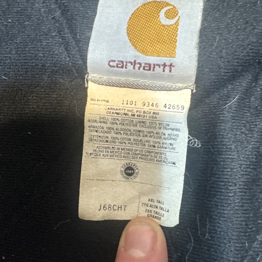 Vintage Carhartt J68 CHT Chestnut Brown Jacket Size XXL TALL Quilted Distressed - Picture 3 of 9